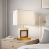 Picture of Table lamp, alabaster, steel,  (34*22)/(36*27)xh27cm