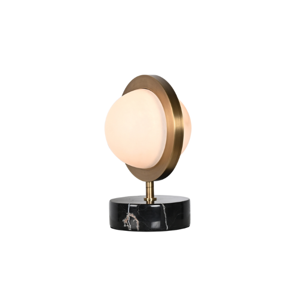 Picture of Table lamp, planet, alabaster+marblr+aluminium finish  ab-d(s-014d), light source:led 3000k 5w, size: 20*16*h28cm