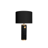 Picture of Table lamp, square black marble+steel+brass fabric shade, size: φ38*h65cm  