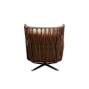 Picture of Armchair, argo boss, iron metal, full cow leather, koala grey brown, 90x99x103cm