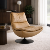 Picture of Swivel armchair, ella, cow leather, brown, 86x89x95cm 