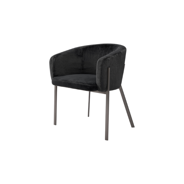 Picture of Chair with armrest, ozy, back and seat grey,  metal brass brushed legs, 61.5x62x77.5cm