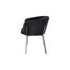 Picture of Chair with armrest, selva, back and seat black, stainless steel brushed nickel legs, 66x58x77cm