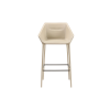 Picture of Bar stool, nicky, leather, light grey, 65x56x101cm 