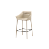 Picture of Bar stool, nicky, leather, light grey, 65x56x101cm 