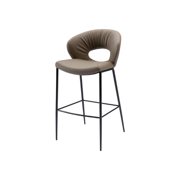 Picture of Stool, vento, leather pu, beige,black frame, 61x59x107cm