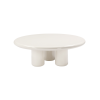 Picture of Coffee table, axis, panel and frame creamy glossy, fiberglass legs, dia.100x35cm