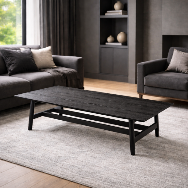 Picture of Coffee table, bento , wood structure, black, 130x72x35cm