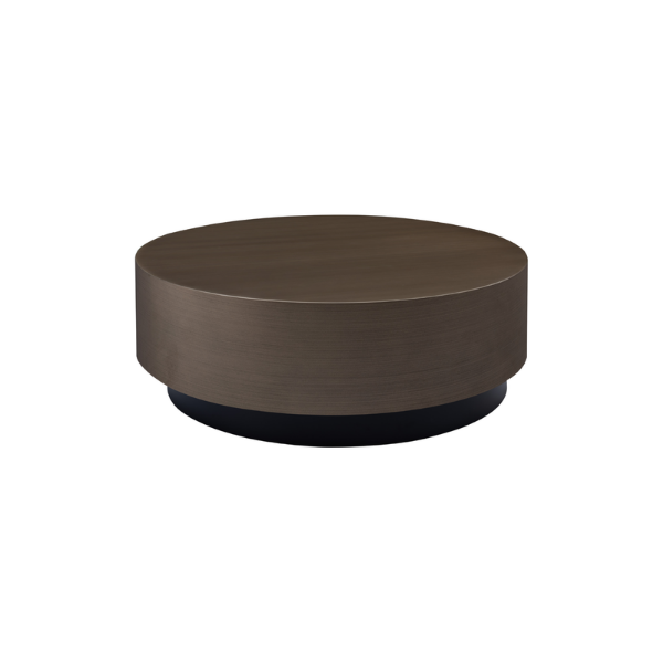 Picture of Coffee table, parasol, steel brushed brass, bottom matt black, dia.80x28 cm