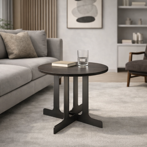 Picture of Coffee table, celia, wood top, dark grey, dia.48x45cm