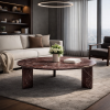 Picture of Big top coffee table, corolla, marble,red, dia.100x35cm