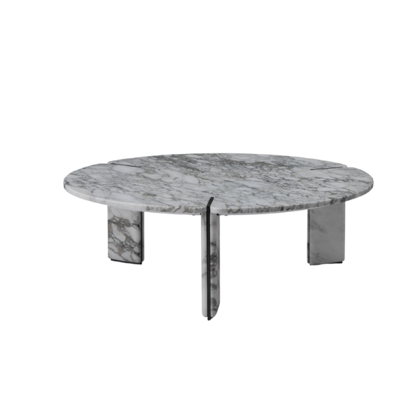 Picture of Big top coffee table, corolla,  marble, white,dia.100x35cm