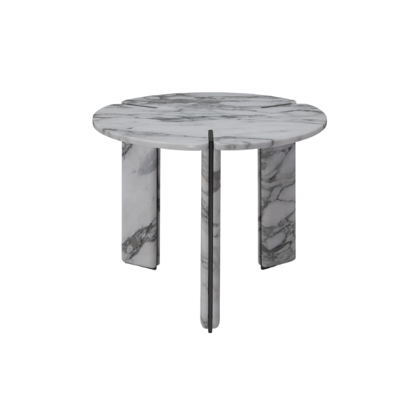 Picture of Small top coffee table, corolla, marble,white ,dia.60x48cm