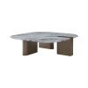Picture of Coffee table big top,sofia, marble,white, wooden legs brass metallic, 100x100x30cm