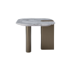 Picture of Coffee table small top, sofia, marble,white, wooden legs, brass metallic, 100x100x30cm