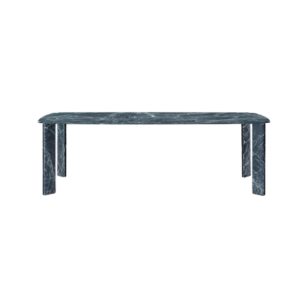 Picture of Dining table, dua, top and legs marble green ,frame metal grey , 240x110x76cm