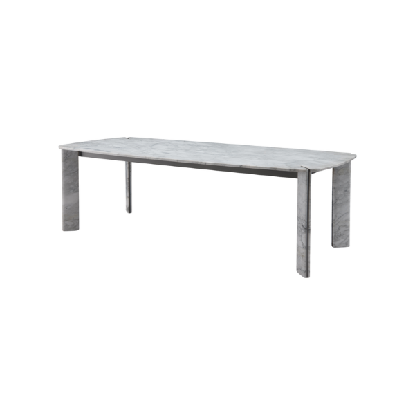 Picture of Dining table, dua, top and legs marble fair white, frame metal grey, 240x110x76cm