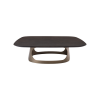 Picture of Coffee table, floria, top elm veneer, dark metal base , brass metallic, 120x120x35cm