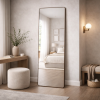 Picture of Floor clear mirror, lotus, steel brushed brass, 71x188x3 cm