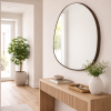 Picture of Wall mirror small, sami, steel brushed brass, black base board, 100x100x7cm