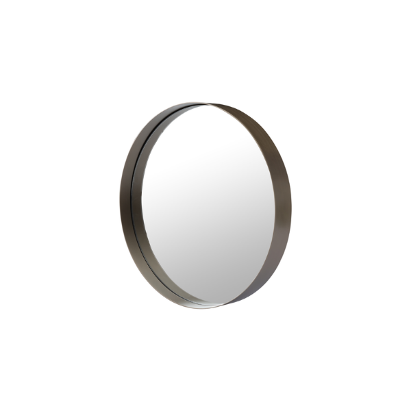 Picture of Wall clear mirror, mia, steel brushed brass, dia.60x8 cm
