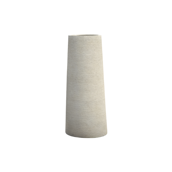 Picture of Vase, asym, with 2nd bottom, sand surface, crema, dia.60x140cm