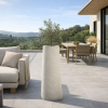 Picture of Vase, asym, with 2nd bottom, sand surface, crema, dia.60x140cm