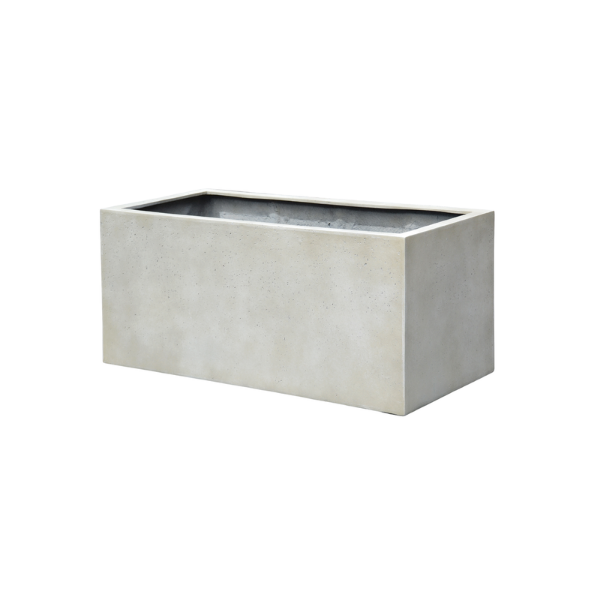 Picture of Vase, box, concrete surface, white color, dia.80x31x31cm