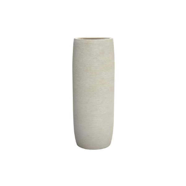 Picture of Vase, long barrel, with 2nd bottom, sand surface, crema, dia.55x137cm