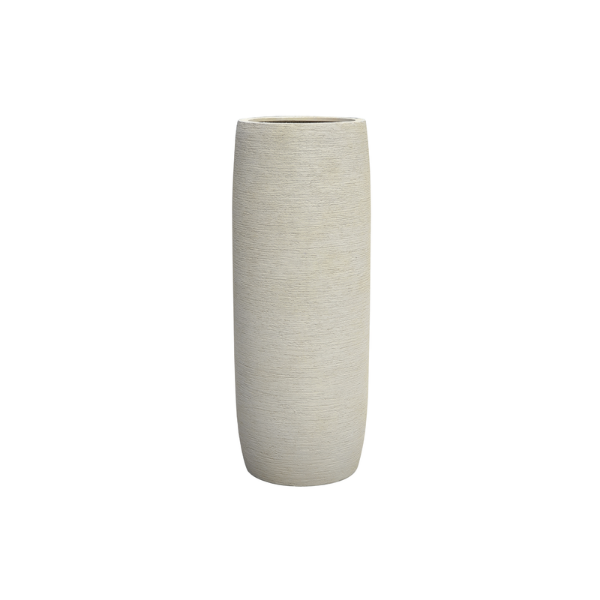 Picture of Vase, long barrel, with 2nd bottom, sand surface, crema, dia.45x112cm