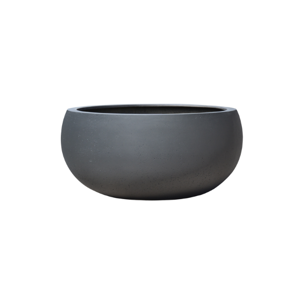 Picture of Vase, low ballon, concrete surface, charcoal, dia.114x54cm