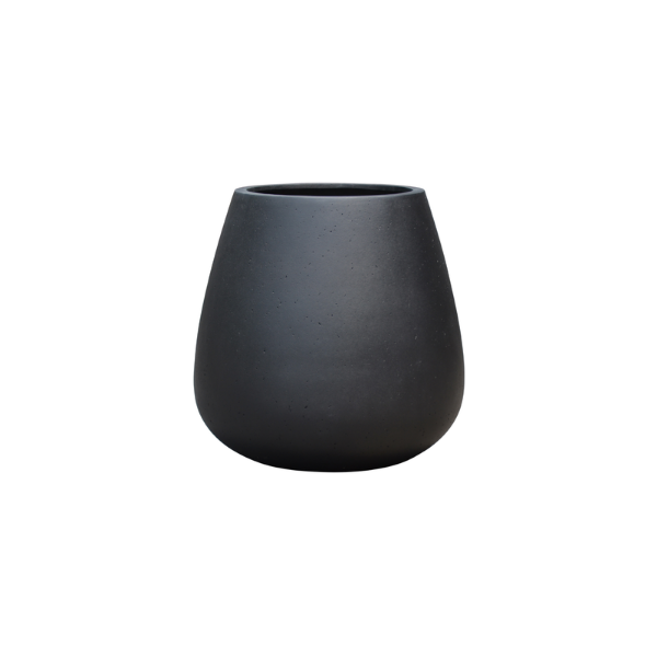 Picture of Vase, lotus bud, concrete surface, charcoal, dia.84x82