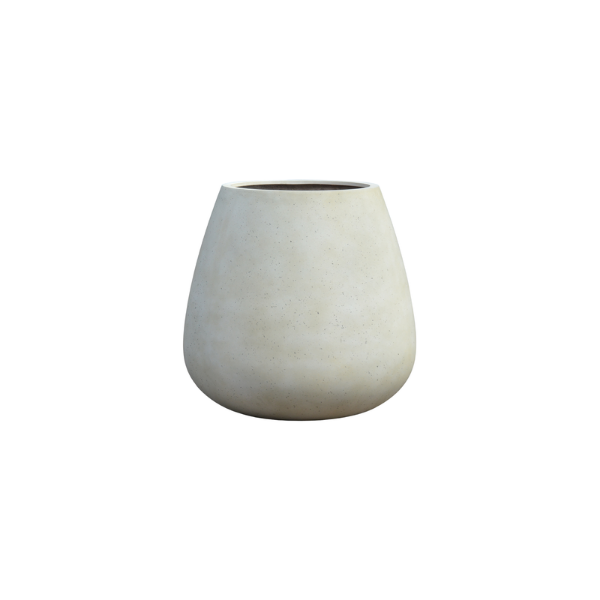 Picture of Vase, lotus bud, concrete surface, white, dia.61x61.5cm