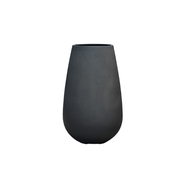 Picture of Vase, lotus bud, concrete surface, charcoal, dia.51x82cm