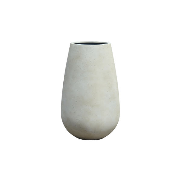 Picture of Vase, lotus bud, concrete surface, white, dia.51x82cm