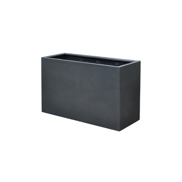 Picture of Vase, mid.box, concrete surface, charcoal, dia.100x45x60cm