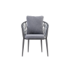 Picture of Chair with armrest, amaya alu, antracite+cushion taupe,  55x65x80cm
