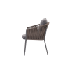 Picture of Chair with armrest, plinto alu, antracite+taupe,58x65x80cm
