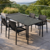 Picture of Dining table, pixel, aluminium, anthracite, ceramic table top, dark grey, 90x160x73cm