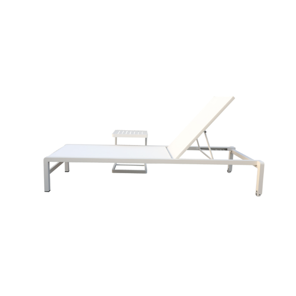 Picture of Sunlounger, borea, aluminium white, ice, 195x78x33cm