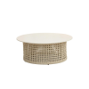 Picture of Coffee table, lima, ceramic top, white, natural rope, d.90x35cm