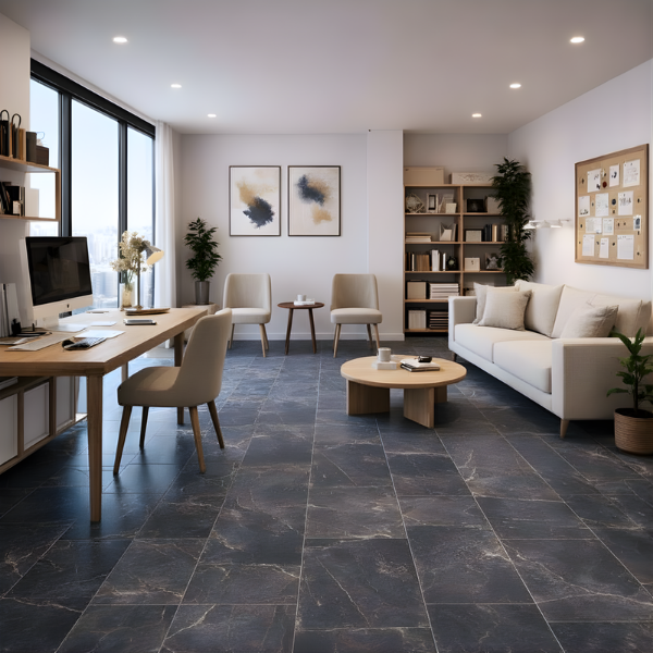 Picture of Wall tile arch grey, marble effect, glossy, 30x60