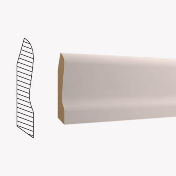 Picture of Skirting, white, mdf, 2800x12x80mm