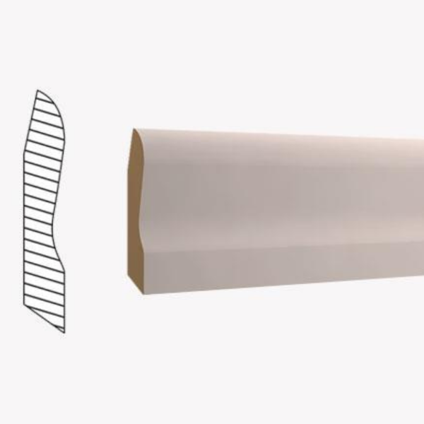 Picture of Skirting, white, mdf, 2800x10x60mm