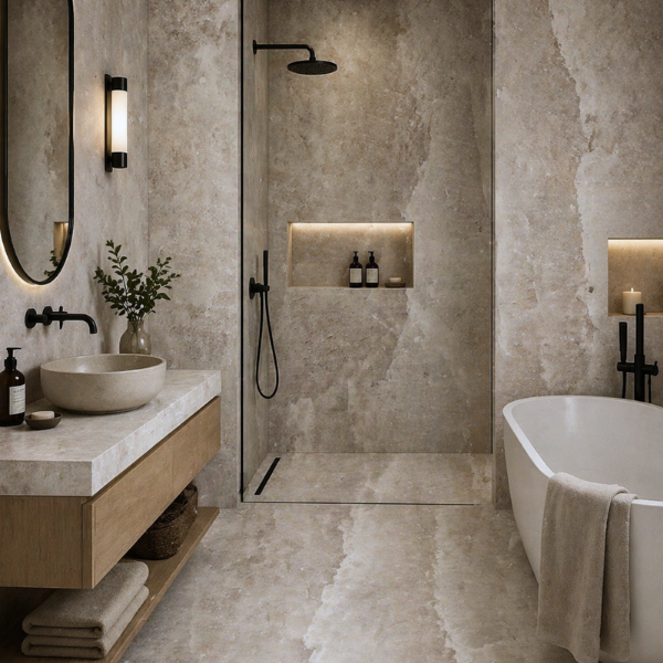 Picture of Floor tile rock salt, stone effect, matt, 6mm 120x240