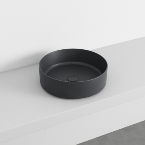 Picture of Shui comfort round basin, ceramic, countertop, lavagna, matte, 40 cm