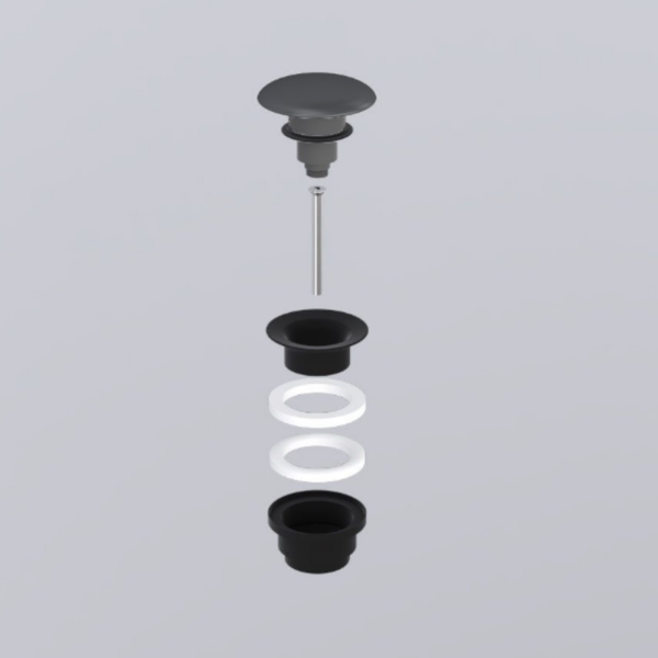 Picture of Universal drain, ceramic cover/metal body, basalto, matte