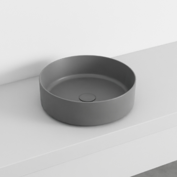 Picture of Shui comfort round basin, ceramic, countertop, concrete, matte, 40 cm