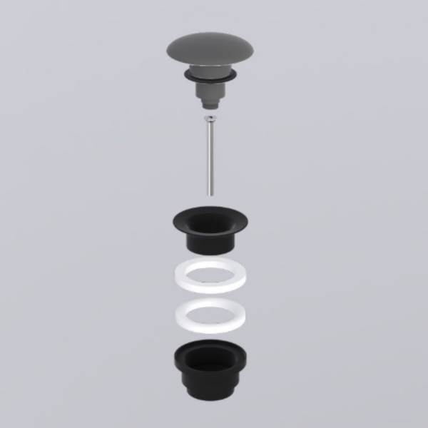 Picture of Universal drain, ceramic cover/metal body, concrete, matte