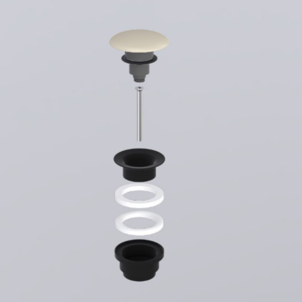 Picture of Universal drain, ceramic cover/metal body, linen, matte